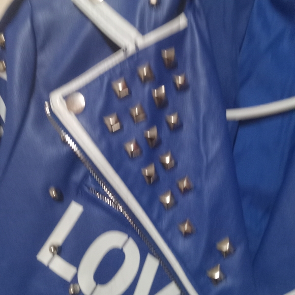 Woman jacket size Large blue with stones - Picture 3 of 5